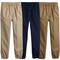 Galaxy by Harvic Boy's Slim Fitting Cotton Stretch Classic Twill Joggers 3 Pack